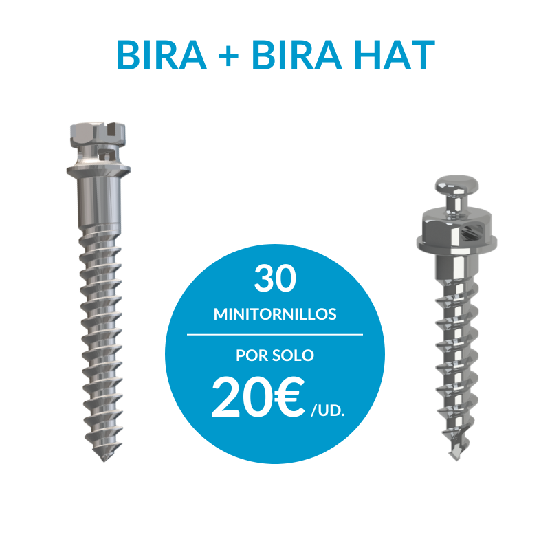 PACK OF 30 BIRA + BIRA HAT STAINLESS STEEL ANCHORAGE MINISCREWS