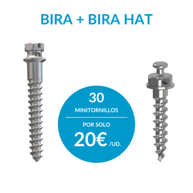 PACK 30 MINITORNILLOS ANCLAJE ACERO BIRA + BIRA HAT